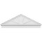 Ekena Millwork Peaked Cap 4 Spoke Architectural PVC Combination Pediment, 62"W x 22-3/8"H x 2-3/4"P (Pitch 6/12) PEDPC062X225PKC04 - alternate 2